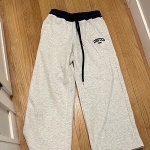 Edikted Heather Gray Joggers with navy Waistband